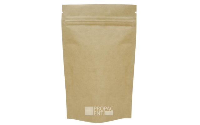 stand pouch zipper brown kraft paper metalized